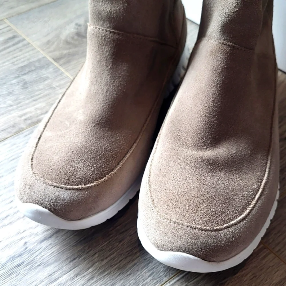Cole Haan Beige Suede ZERØGRAND Pull-on Waterproof Boots